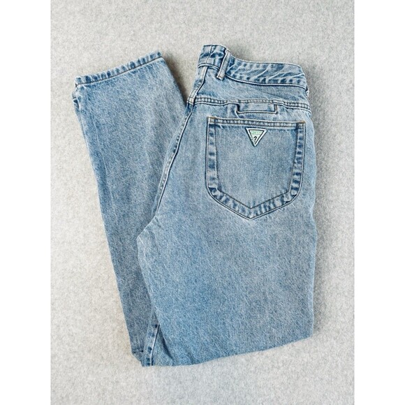 GUESS Jeans by Georges Marciano Green Tag Button Fly Mom USA Vintage Sz 34 30x30 - Picture 1 of 16